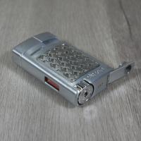 Xikar Forte Soft Flame Lighter with Punch Cutter - Silver Houndstooth