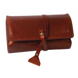 Chacom Leather Roll Up Pouch for 2 Pipes With Pouch - Brown