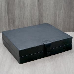 Chacom CIG-R Travel Humidor - Black Leather with Cedar Lining (10 Cigar Capacity)