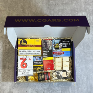 Continental Packs Gift Box Sampler - 5 Packs of Cigars & Whisky