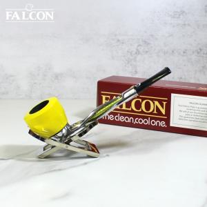 Falcon Silver Shillelagh Yellow Twisted Yellow Bowl Fishtail Pipe (FAL286)