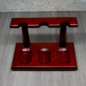 Walnut Pipe Rack - Holds 3 Pipes