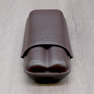 J Cure C.Gars Collection - Leather Cigar Case - Brown 2 Cigar Capacity