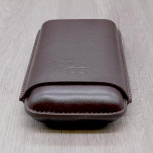 J Cure C.Gars Collection - Leather Cigar Case - Brown 3 Cigar Capacity