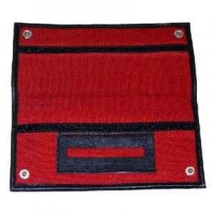 Red Canvas Wallet With Rubber Lining And Paper Holder