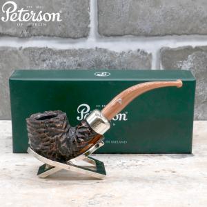 Peterson Derry Rustic 01 Nickel Mounted 9mm Filter Fishtail Pipe (PE2436)