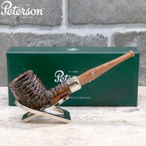 Peterson Derry Rustic 106 Nickel Mounted 9mm Filter Fishtail Pipe (PE2437)