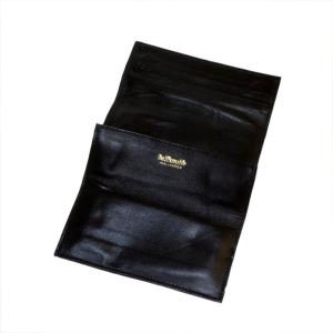 Dr Plumbs Double Roll Up Black Leather Pipe Tobacco Pouch with Magnetic Clasp