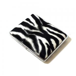 Zebra Style Cigarette Case - Holds 20 Kingsize Cigarettes