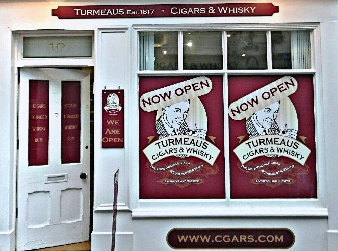 Turmeaus Cigar and Whisky Shop front Knutsford, Cheshire