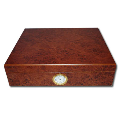 FATHERS DAY - Classic - Dark Burl - Desk Top Humidor - 20 Cigars Capacity