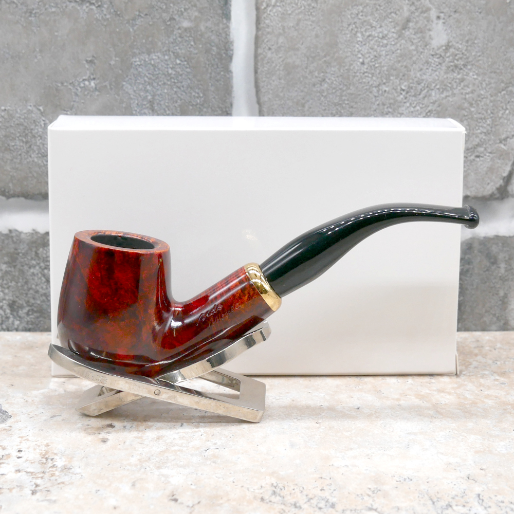 Aldo Morelli Fiorita Cherry 492 Smooth 9mm Filter Bent Fishtail Pipe (AMF116)