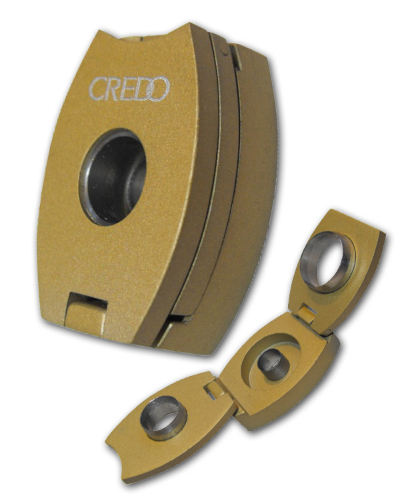Credo 3 in 1 Cigar Punch Cutter - Oval - Gold