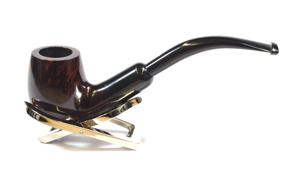 Alfred Dunhill - The White Spot Bruyere 4102 Group 4 Bent Fishtail Pipe (DUN389)