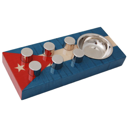 Elie Bleu Egoist Cigar Ashtray - Cuba Flag