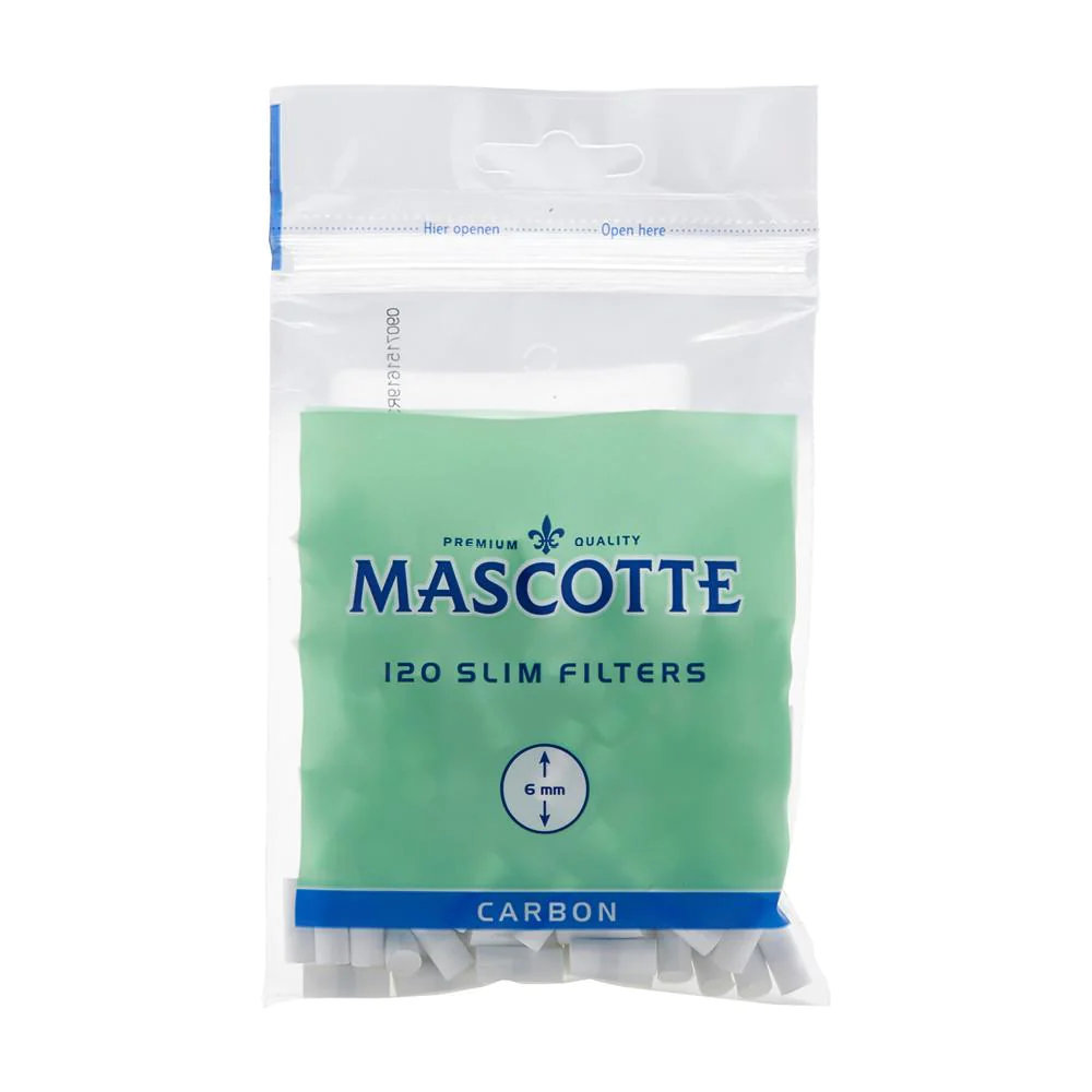 Mascotte Carbon Slim 6mm Filter Tips (120) 1 Bag
