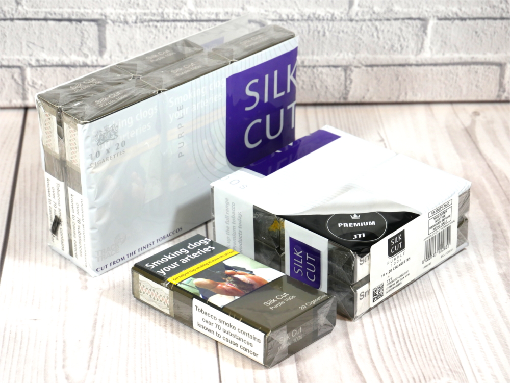 Silk Cut 100s Purple Superking - 10 packs of 20 Cigarettes (200)