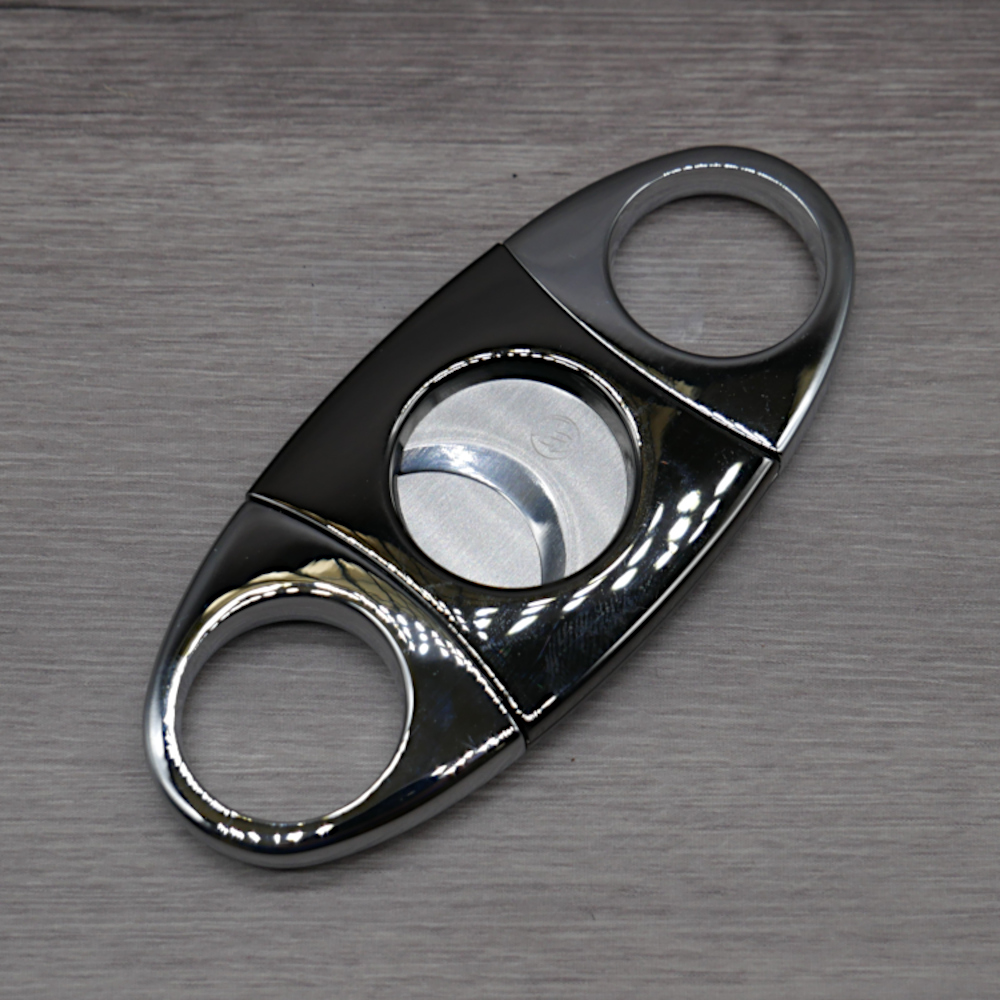 Chrome and Gunmetal Cigar Cutter - 56 Ring Gauge