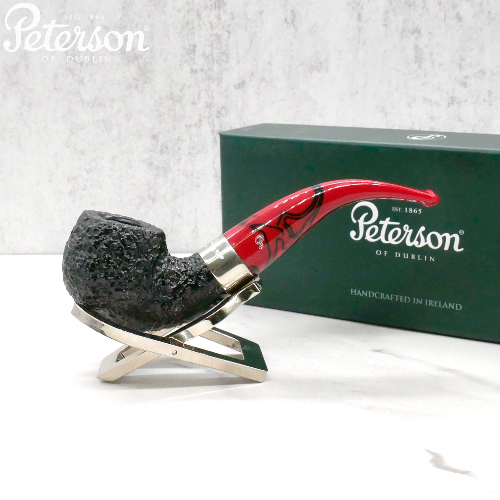 Peterson Dracula 03 Sandblasted Ebony Nickel Mounted Fishtail Pipe (PE2326)