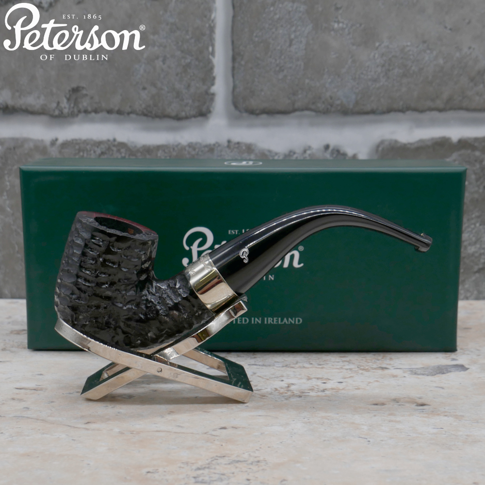 Peterson Jekyll and Hyde 338 Nickel Mounted Fishtail Pipe (PE2383)