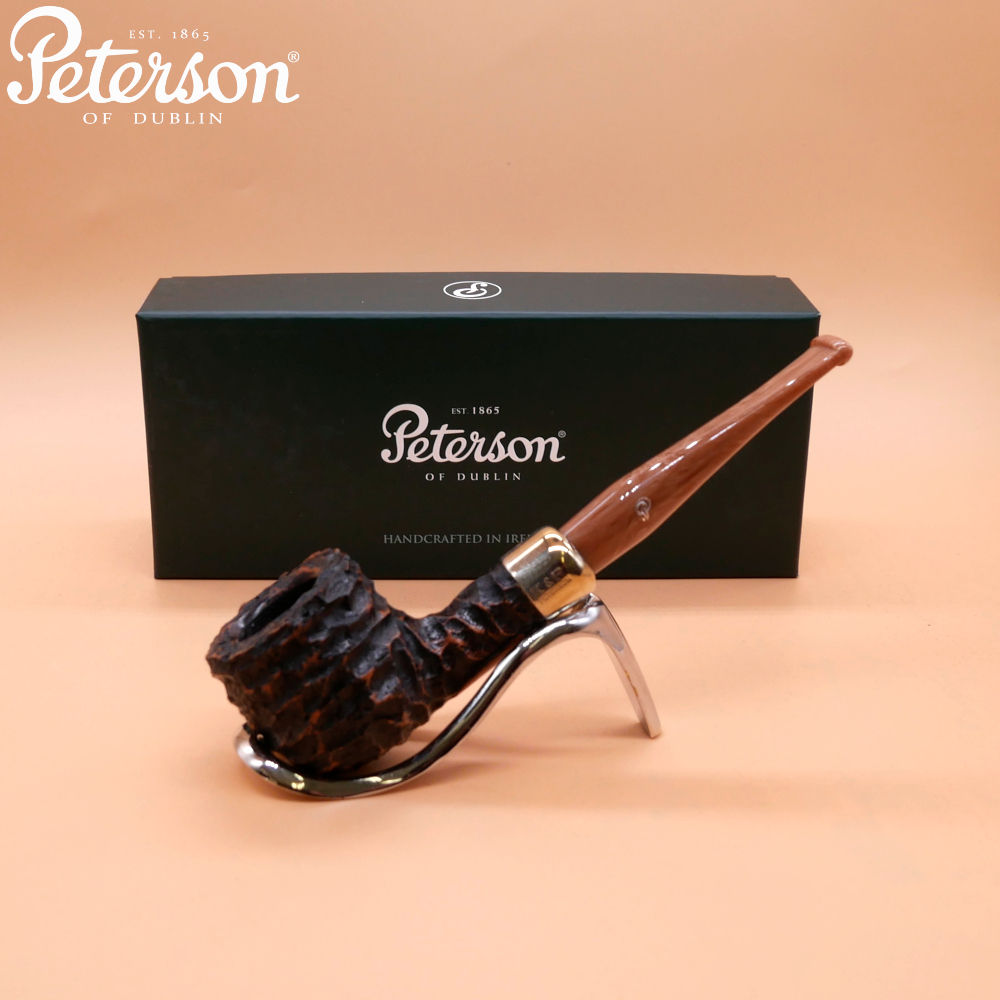 Peterson Derry Rustic 606 Nickel Mounted 9mm Filter Fishtail Pipe (PE2602)