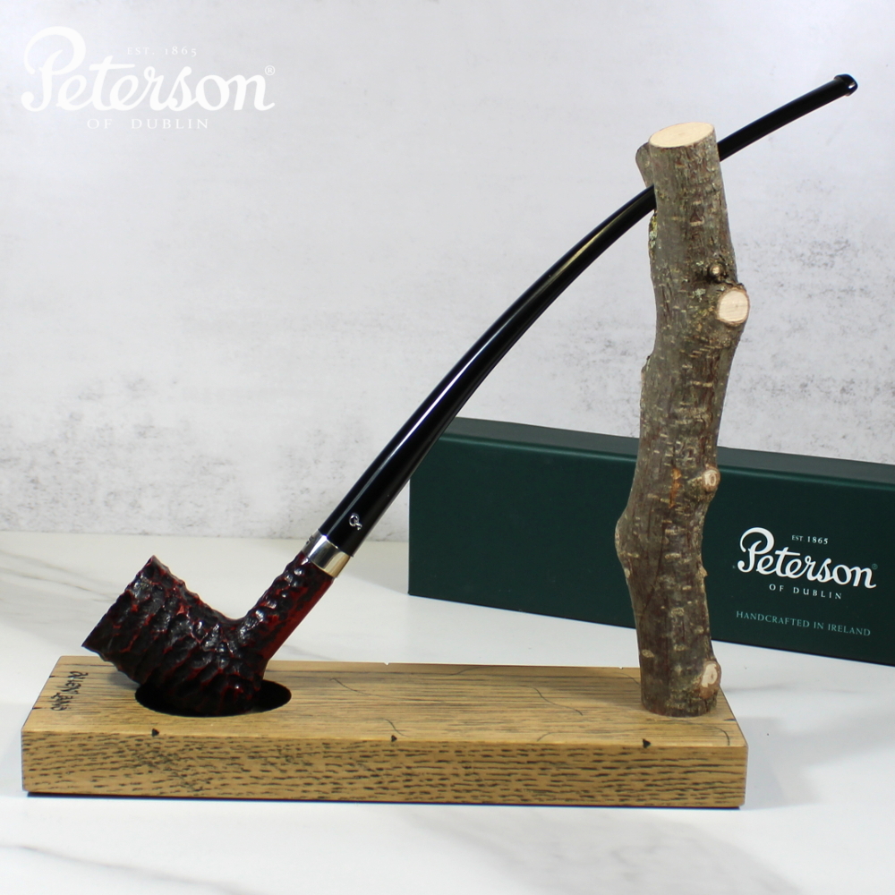 Peterson Churchwarden D17 Rustic Nickel Mounted Fishtail Pipe (PEC231)