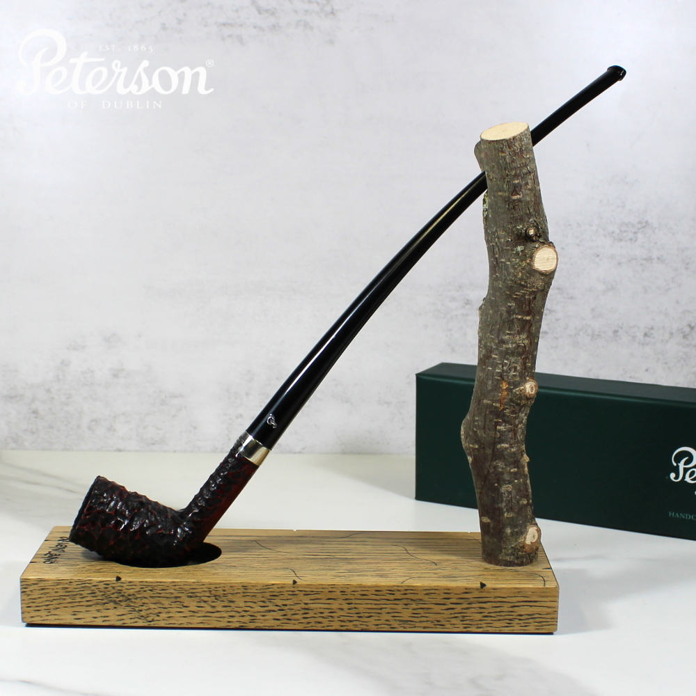 Peterson Churchwarden Dublin Rustic Nickel Mounted Fishtail Pipe (PEC232)