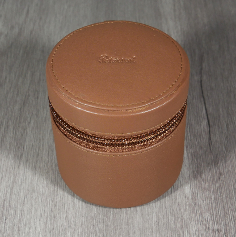 Peterson Grafton Medium Travel Tobacco Jar - Brown Leather