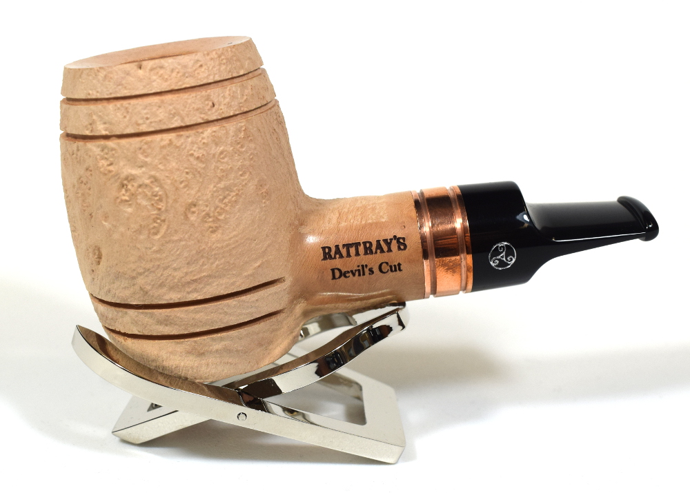 Rattrays Devil Cut 130 Sandblast Natural 9mm Filter Fishtail Pipe (RA688)