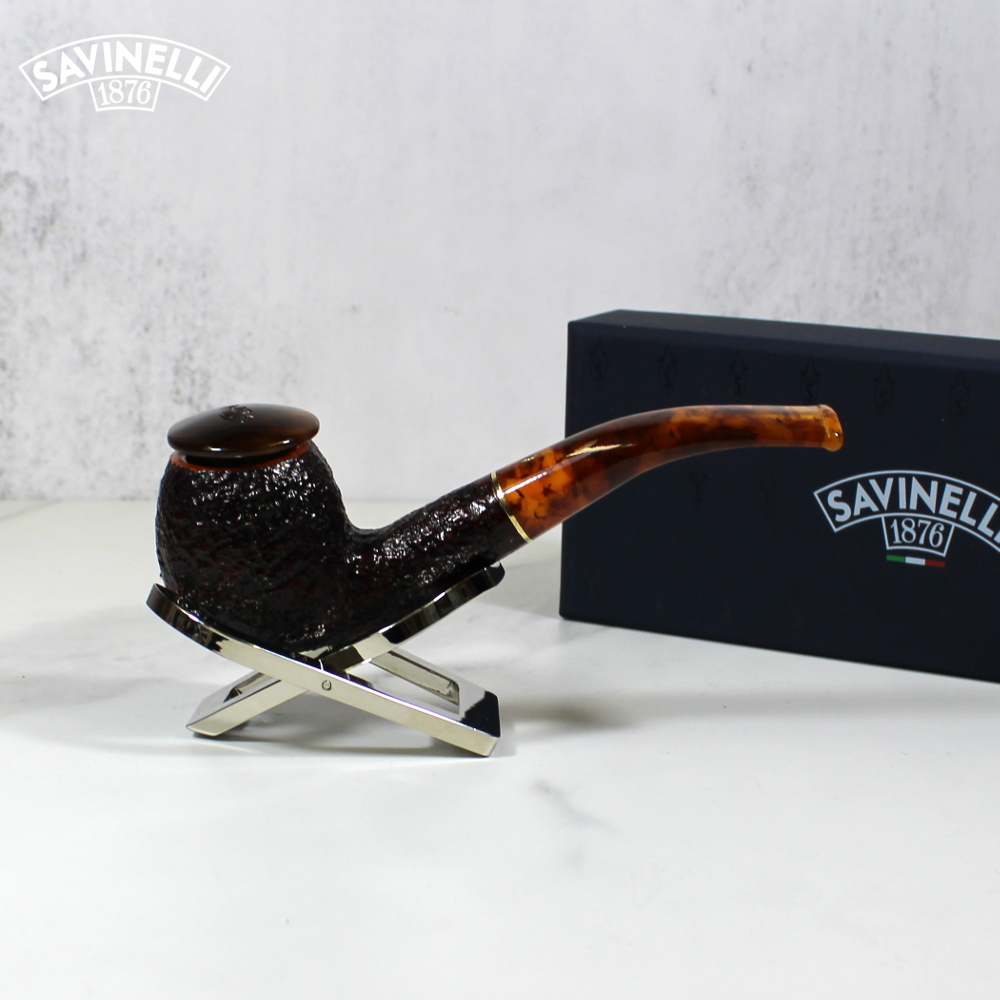 Savinelli Tortuga 626 Rustic Bent 6mm Filter Fishtail Pipe (SAV1080)