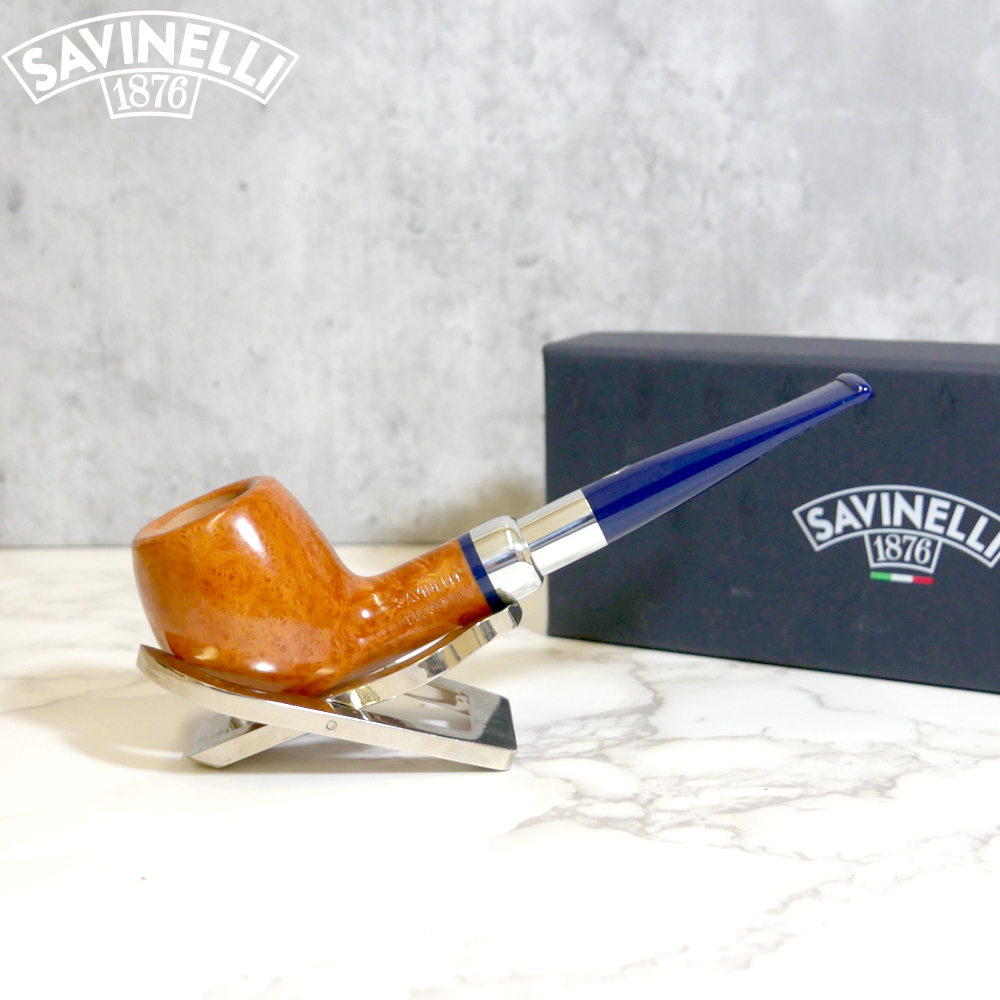 Savinelli Eleganza 207 Natural Smooth Straight Apple 6mm Filter Fishtail Pipe (SAV1361)