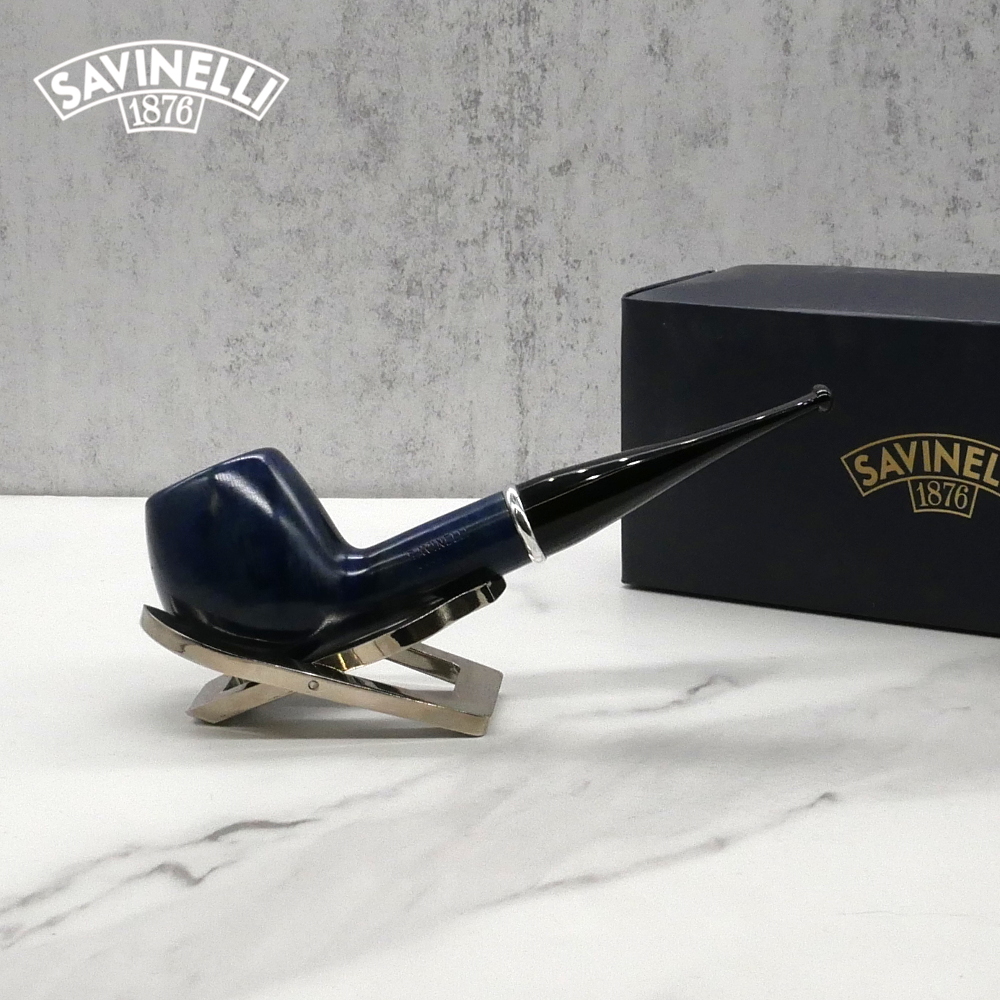 Savinelli Arcobaleno Blue 207 Smooth 9mm Filter Fishtail Pipe (SAV1477)