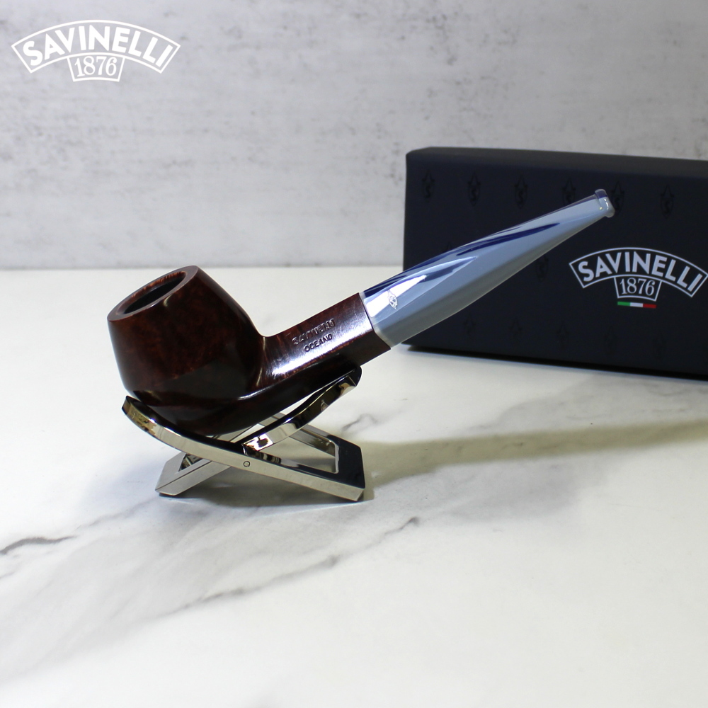 Savinelli Oceano Burgundy 510 Smooth Straight Bulldog 6mm Fishtail Pipe (SAV2005)