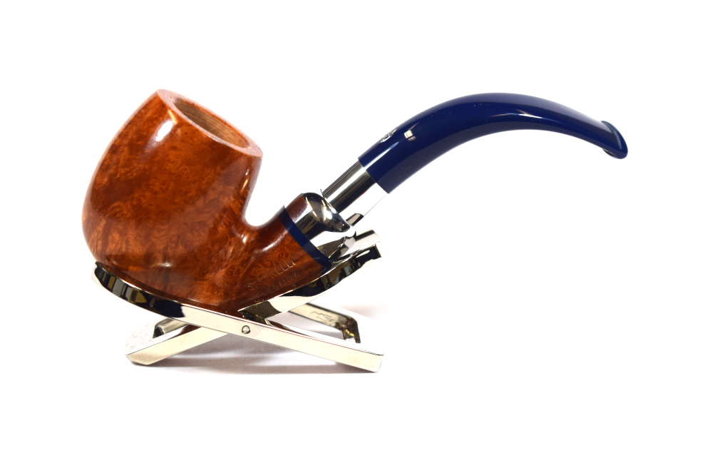 Savinelli Eleganza 614 Natural Smooth Full Bent Billiard 6mm Filter Fishtail Pipe (SAV773)