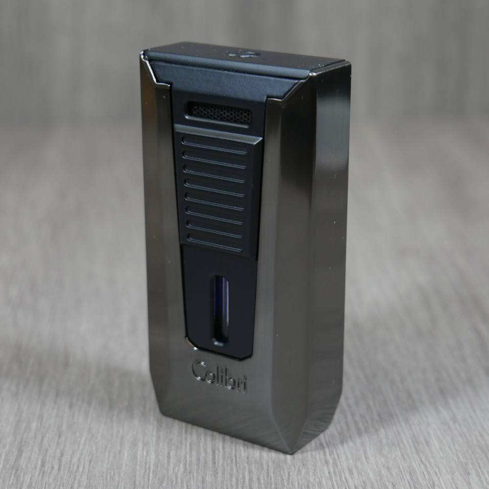 Colibri Slide Double Jet Flame Lighter - Gunmetal & Matte Black