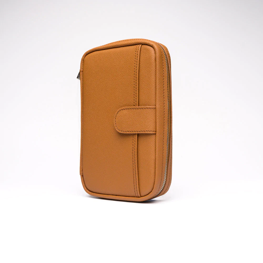 Peter James Blue Label Modi Handmade Carry Cigar Case - Cappuccino