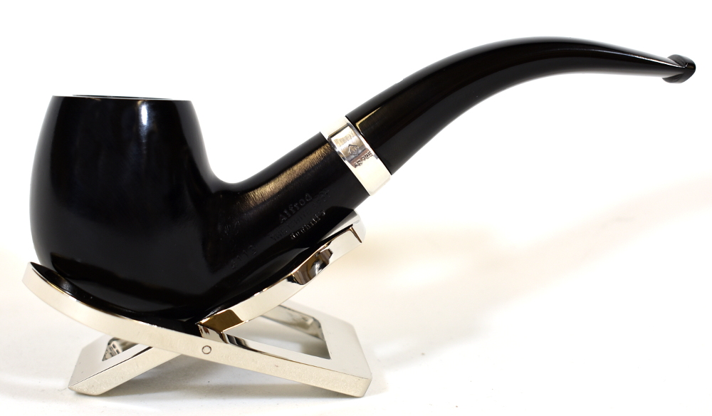 Alfred Dunhill - The White Spot Dress 4113 Group 4 Bent Apple Silver Mounted Pipe (DUN125)