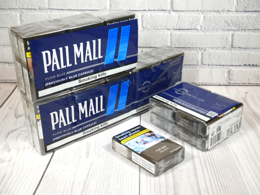 Flygtig Rettsmedicin fordampning Pall Mall Flow Blue Kingsize (Previously Blue Capsule) - 20 Packs of 20  Cigarettes (400)