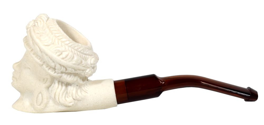 Meerschaum Small Victorian Lady Bent Fishtail Pipe (MEER83)