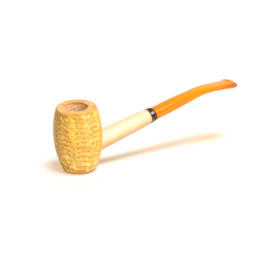 Corn Cob Mizzou Bent Amber Stem Pipe