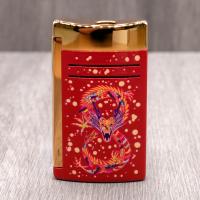 ST Dupont Lighter - Maxijet - Dragon - Golden Burgundy