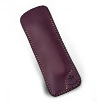 Les Fines Lames Le Petit Leather Classic Cigar Pocket Knife Cutter Case - Burgundy