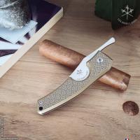 Les Fines Lames Le Petit - The Cigar Pocket Knife - Brass Leaf