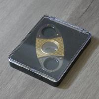 Oval Cigar Cutter - Gold Check