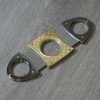 Oval Cigar Cutter - Gold Check