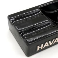 Havana Club Collection Ashtray - El Secundo Double Cigar Ashtray - Ebony Black
