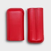 Recife Chesterfield Culture Poppy Red Leather Cigar Case - 2 Cigar Capacity