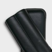 Recife Chesterfield Culture Black Dahlia Leather Cigar Case - 2 Cigar Capacity