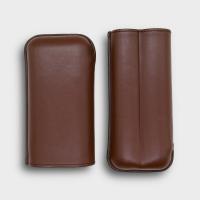 Recife Chesterfield Culture Hot Chocolate Leather Cigar Case - 2 Cigar Capacity