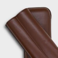 Recife Chesterfield Culture Hot Chocolate Leather Cigar Case - 2 Cigar Capacity